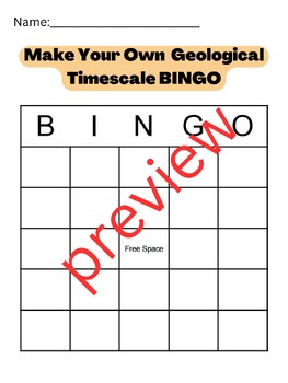 Preview of Geological Timescale Bingo