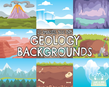Preview of Geology Backgrounds Clipart (Lime and Kiwi Designs)