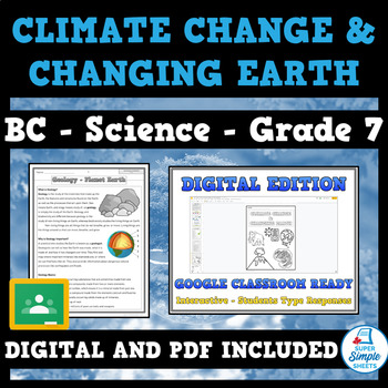 Preview of BC Grade 7 Science - Climate Change and Changing Earth - NEWLY UPDATED