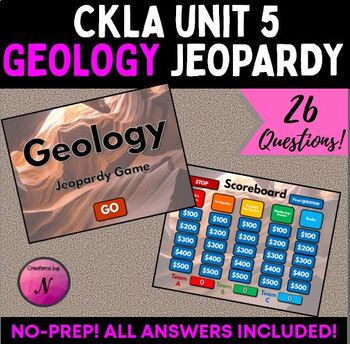 Preview of Geology Jeopardy Game | CKLA Amplify Grade 4 Unit 5