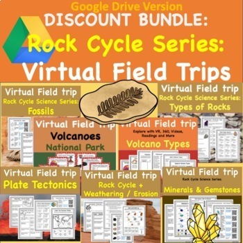 Preview of Geology and Rock Cycle Virtual Field Trip discount Bundle digital