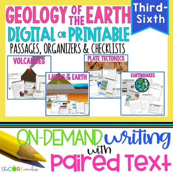 Preview of Paired Text Passages - Geology Informational Writing - Print & Digital