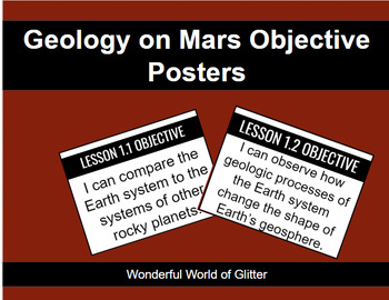 Preview of Geology on Mars Unit Objective Posters Middle School Science