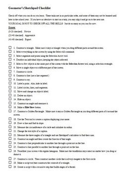 Preview of Geometer's Sketchpad Checklist (Editable)