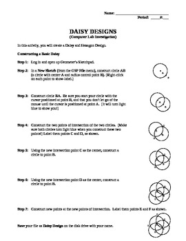 Preview of Geometers Sketchpad - Daisy Designs (Editable)