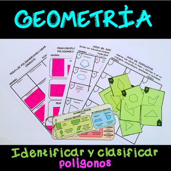 Preview of Geometría-polígonos tarjetas y actividades/ Spanish geometry task card