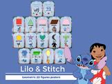 Geometric 2D Shapes posters - Lilo & Stitch