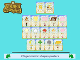 Geometric 2D shapes posters Animal Crossing