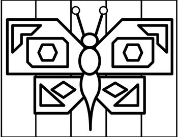 Preview of Geometric Butterfly- Google Slides Digital Coloring Sheet