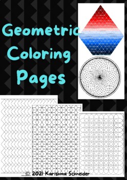 Preview of Full Page Geometric Coloring Pages for Adults -  Geometric Patterns Printable