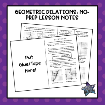 Preview of Geometric Dilations: No Prep Notes