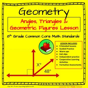 Preview of 8th Grade Math -Geometry - Geometric Figures and Angles