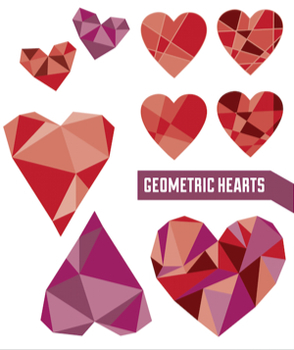 Preview of Geometric Hearts Clip Art for Valentine's Day (or any day!)