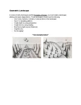 Preview of Geometric Landscapes Visual Art Assessment/Project