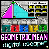 Geometric Mean Digital Math Escape Room Activity