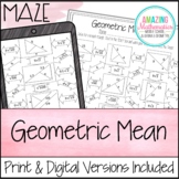 Geometric Mean Worksheet - Maze Activity