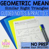 Geometric Mean Similar Right Triangles: Notes & Practice