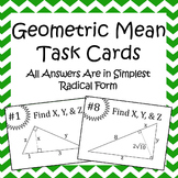 Geometric Mean Task Cards