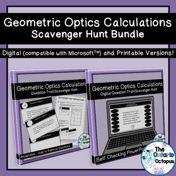 Preview of Geometric Optics Scavenger Hunt - Digital and Printable Bundle