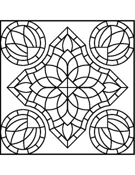 Geometric Patterns Coloring Pages - Digital Tessellation Coloring Book by  MitaW
