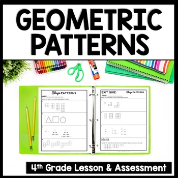 Preview of Shape Patterns, 4th Grade Patterns Worksheets Geometric Patterns Practice Review