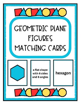 Preview of Geometric Plane Figures Matching Cards Grades K-3