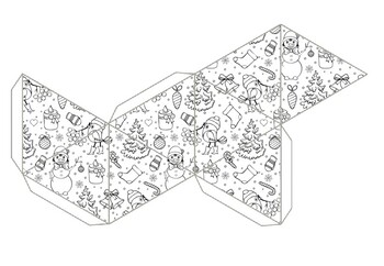 Christmas Ornament Coloring Pages, Geometric Christmas Craft Template