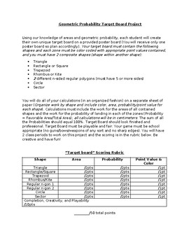 Preview of Geometric Probability Target Board Project