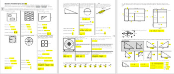 geometric probability worksheet spring 2014 with key editable tpt