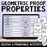 Geometric Proof Properties Digital & Print Matching Activity