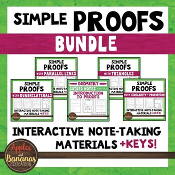 Preview of Geometric Proofs Interactive Note-Taking Materials Bundle