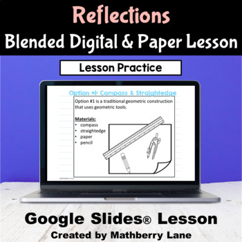 Preview of Geometric Reflections Google Slides Lesson Plan Guided Notes Digital
