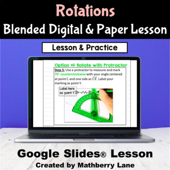 Preview of Geometric Rotations Google Slides Lesson Distance Learning Remote Guided Notes