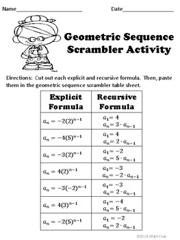 Geometric Sequence by Math Club | Teachers Pay Teachers