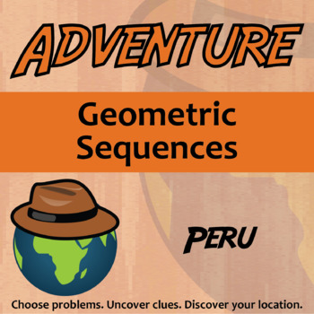 Preview of Geometric Sequences Activity - Printable & Digital Peru Adventure Worksheet