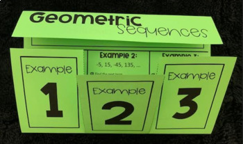 Preview of Geometric Sequences Foldable Notes for Algebra 1 - Fully Editable