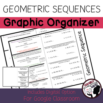 Preview of Geometric Sequences | Graphic Organizer | PRINT