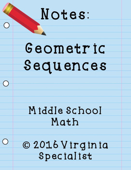 Preview of Geometric Sequences Guided Notes