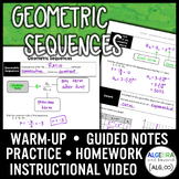Geometric Sequences Lesson | Warm-Up | Guided Notes | Homework