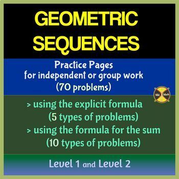 Preview of Geometric Sequences & Series -Practice(70 classified problems)-Distance Learning