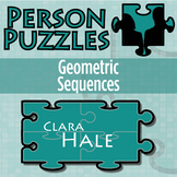 Geometric Sequences - Printable & Digital Activity - Clara Hale Person Puzzle