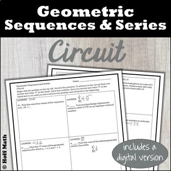 Preview of Geometric Sequences and Series CIRCUIT | PRINT and DIGITAL