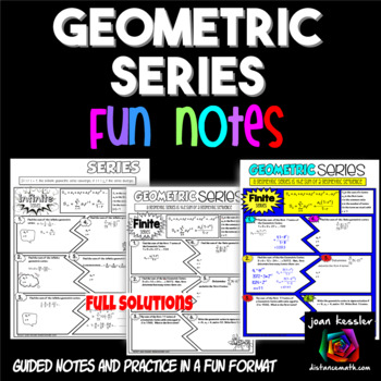 Preview of Geometric Series FUN Notes and Practice Doodle Pages