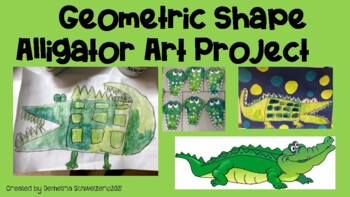 Preview of Geometric Shape/Secondary Color Alligator Art Project