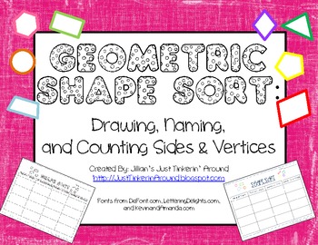 Preview of Geometric Shape Sort: Drawing, Naming, and Counting Sides & Vertices