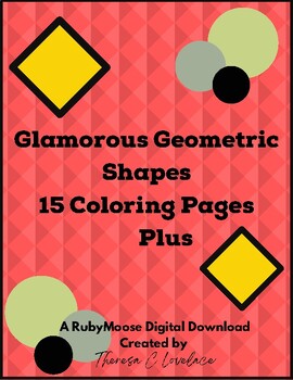 Preview of Geometric Shapes, 15 Coloring Pages for Teens and Adults