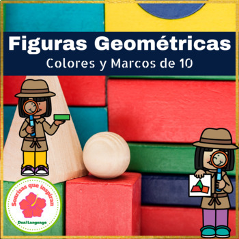 Preview of Bundle Geometric Shapes Colors Ten Frame in Spanish Figuras geométricas y más