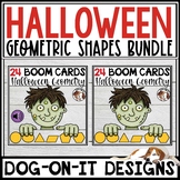 Halloween Math Activity Geometric Shapes Boom Cards Audio Bundle
