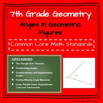 7th Grade Geometry: Angles in Geometric Figures by Lessons for Middle