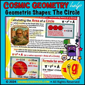 Preview of Geometric Shapes: Measuring Circles • Circumferences Length & Calculating Area